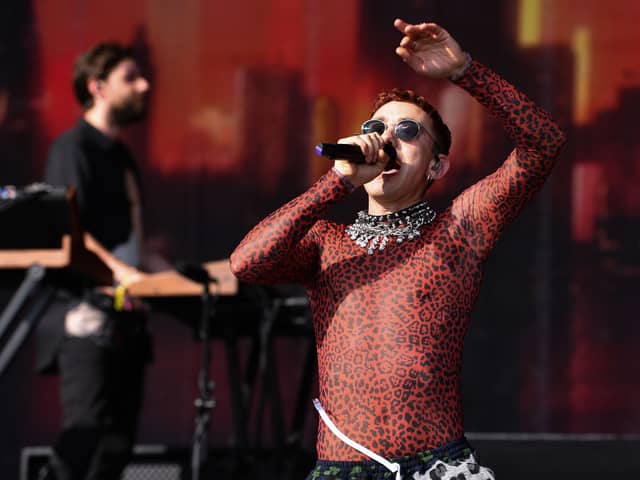 Olly Alexander from the Years & Years performs on the main stage during the TRNSMT Festival at Glasgow Green on July 12, 2019 in Glasgow, Scotland (Photo by Jeff J Mitchell/Getty Images)
