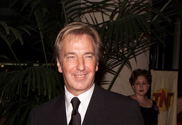 Alan Rickman arrives at the American Cinematheque Tribute to Bruce Willis in Beverly Hills, Calif., Saturday, Sept.23,2000. (ImageDirect/Kevin Winter)