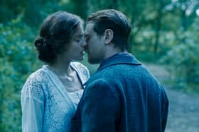 Emma Corrin as Lady Chatterley, Jack O’Connell as Oliver Mellors