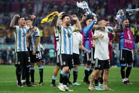 Lionel Messi of Argentina applauds fans after the 2-1 win during the FIFA World Cup Qatar 2022 Round of 16 match between Argentina and Australia