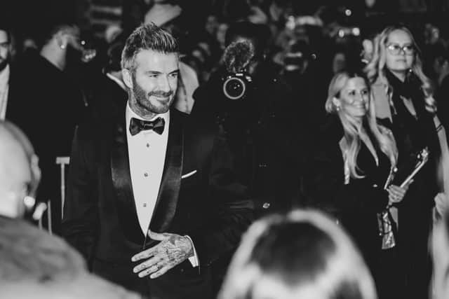 David Beckham was criticised back home for presenting an award after Qatar world cup controversy. (Photo by Mike Coppola/Getty Images)