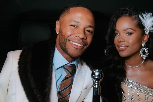 Paige Milian and Raheem Sterling celebrating the footballers 25th birthday in 2019 (Photo: Instagram/@paigemilian)