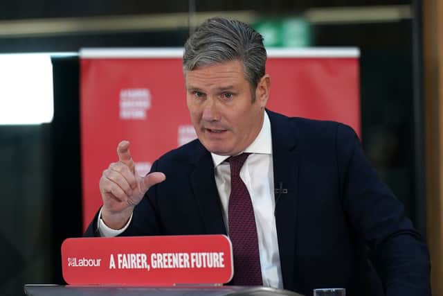 Labour Party leader Sir Keir Starmer delivers a speech on future growth plans for the UK at the Nexus, University of Leeds on December 5, 2022 in Leeds, United Kingdom. Credit: Getty Images