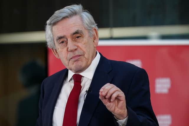 Former Labour Prime Minister, Gordon Brown speaking in Leeds, England. Credit: Getty Images