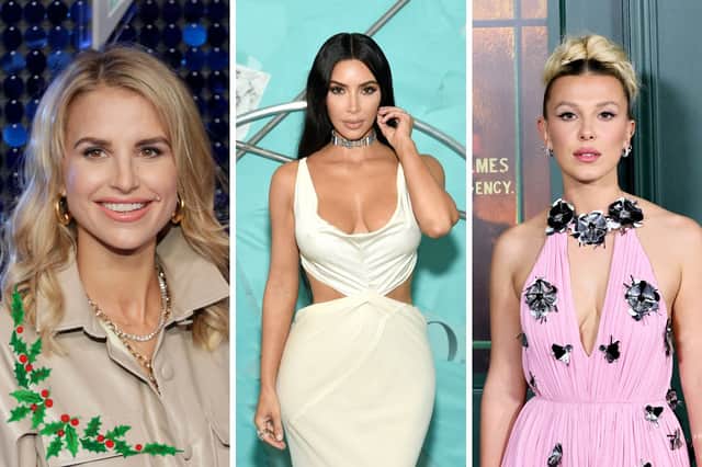 Vogue Williams, Kim Kardashian, and Millie Bobby Brown have all shared their Christmas decorations online (Getty)