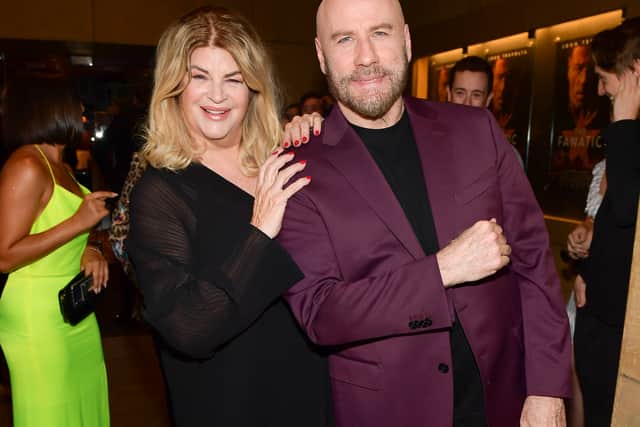 Kirstie Alley and John Travolta attend the premiere of Quiver Distribution's "The Fanatic" at the Egyptian Theatre on August 22, 2019 in Hollywood, California. (Photo by Matt Winkelmeyer/Getty Images)