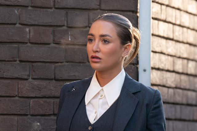 Georgia Harrison arrives at Chelmsford Crown Court, Essex, where her former partner Stephen Bear is charged with voyeurism and two counts of disclosing private sexual photographs or films.