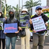 Protesters in Jakarta campaign against the new criminal code which will outlaw sex before marriage and unmarried couples cohabiting. (Credit: Getty Images)