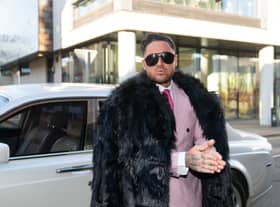 Reality TV star Stephen Bear arrives at Chelmsford Crown Court, Essex, where he is charged with voyeurism and two counts of disclosing private sexual photographs or films. 