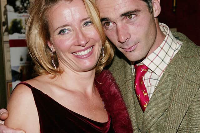 Actress Emma Thompson and husband Greg Wise attend the World Premiere of "Love Actually" at the Ziegfeld Theatre November 06, 2003 in New York City. (Photo by Evan Agostini/Getty Images)