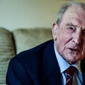 George "Johnny" Johnson, then aged 95, at his home in Bristol. Mr Johnson, the last surviving Dambuster, has died at the age of 101. He was part of Royal Air Force 617 Squadron, which conducted a night of raids on German dams in 1943 in an effort to disable Hitler's industrial heartland. Issue date: Thursday December 8, 2022.