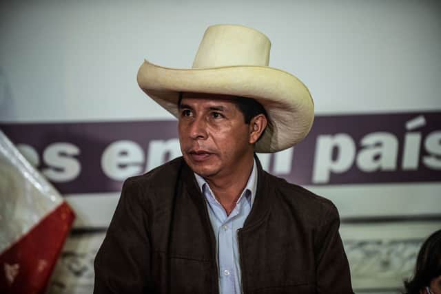 Pedro Castillo was impeached and arrested shortly after he was ousted from power in Peru. (Credit: Getty Images)