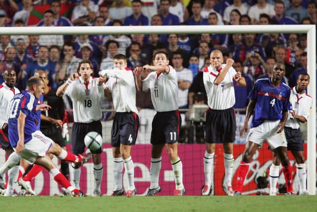 Zinedine Zidane scored two in the opening game against England in Euro 2004. (Getty Images)