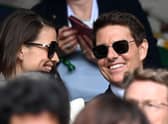 Tom Cruise and Hayley Atwell share a laugh in the Royal box at Wimbledon in 2021 (Photo: AFP via Getty Images)
