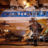 The reconstructed remains of Pan Am flight 103 (Photo by Peter Macdiarmid/Getty Images)