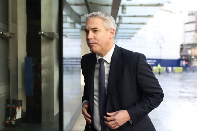 Steve Barclay, secretary of state for health and social care, leaves the BBC after appearing on Sunday With Laura Kuenssberg on November 20, 2022 in London, England. (Photo by Hollie Adams/Getty Images)