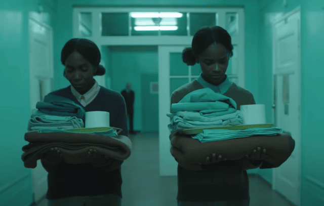 Letitia Wright and Tamara Lawrance in The Silent Twins