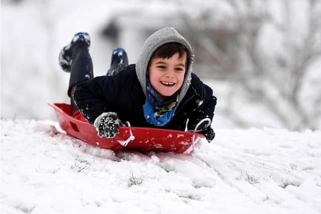 Children enjoy a day off school with some sledging in February 2019 (Photo: Finnbarr Webster/Getty Images)