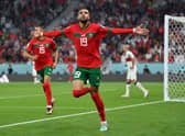 Youssef En-Nesyri celebrates scoring Morocco’s winner over Portugal