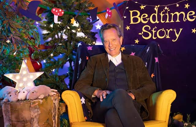 Richard E Grant, reading the CBBC Christmas Bedtime Story (Credit: BBC)