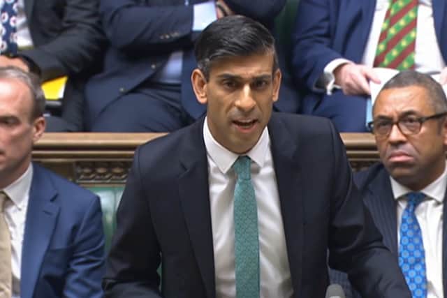 Prime Minister Rishi Sunak makes a statement to MPs in the House of Commons, London, where he announced plans to tackle the asylum backlog and Channel crossings. Credit: PA