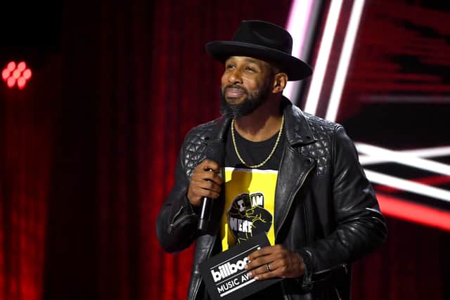 Stephen “tWitch” Boss speaks onstage at the 2020 Billboard Music Awards, broadcast on October 14, 2020 at the Dolby Theatre in Los Angeles, CA.  (Photo by Kevin Winter/Getty Images)