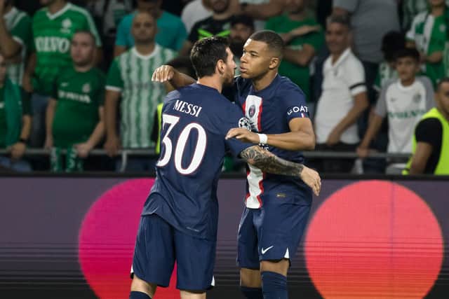 Mbappe and Messi together at PSG in September 2022
