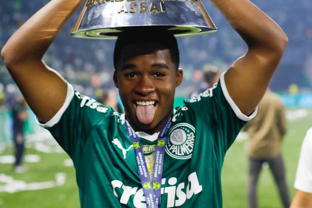 Endrick lifted the league title with Palmeiras. (Getty Images)