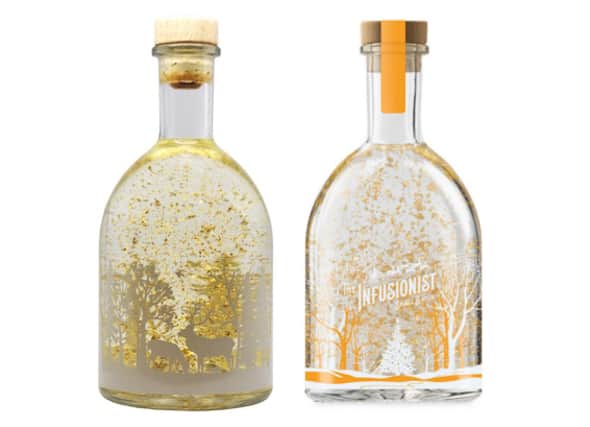 The Marks and Spencer light-up gin bottle (left) and Aldi’s light-up bottle (right). M&S are suing Aldi for allegedly infringing the design.
