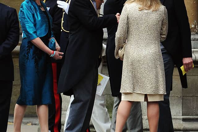 Tom Bradby, political editor for ITV News arrives to attend the Royal Wedding of Prince William to Kate Middleton at Westminster Abbey on April 29, 2011 in London. AFP PHOTO / WPA POOL /JASPER JUINEN (Photo credit: JASPER JUINEN/AFP via Getty Images)
