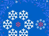 This festive optical illusion shows snowflakes of different colours and sizes - but it is tricking the brain.