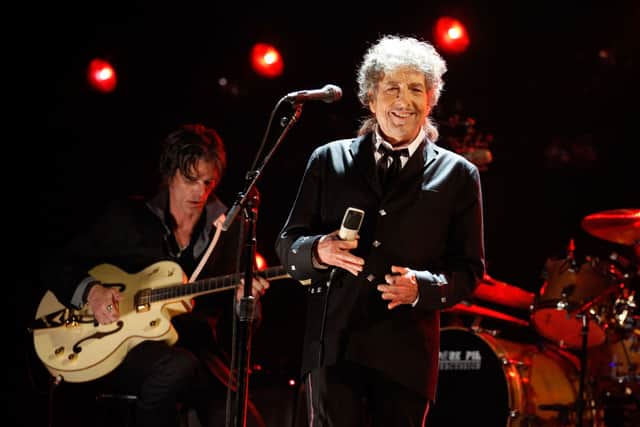 Musician Bob Dylan onstage during the 17th Annual Critics’ Choice Movie Awards held at The Hollywood Palladium on January 12, 2012 in Los Angeles, California.  (Photo by Christopher Polk/Getty Images   for VH1)
