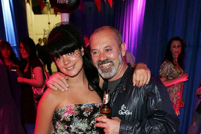 Lily Allen and her father Keith Allen pose during the launch of the Lily Loves collection at New Look Oxford Street store on May 8, 2007 in London, England.  (Photo by MJ Kim/Getty Images)