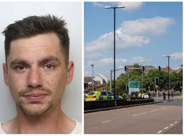 <p>James Craigie was jailed for five years after admitting causing the death of pregnant mum Dulce Lina Mendes Pereira by dangerous driving in Northampton town centre .</p>