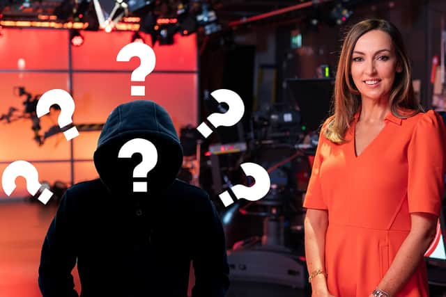 BBC Breakfast presenter Sally Nugent with black silhouette and question marks (PA)