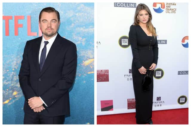 Victoria Lamas is the latest lady linked to Leonardo Di Caprio. (Leonardo photograph by  Mike Coppola/Getty Images). (Victoria photograph, taken in 2019 by Michael Tullberg/Getty Images)