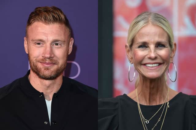 Freddie Flintoff and Ulrika Jonsson will be special guests on this year’s Mortimer and Whitehouse: Gone Fishing Christmas special (images: Getty Images)