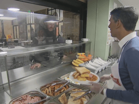 Rishi Sunak asked a homeless man if he worked in business. Credit: ITV News