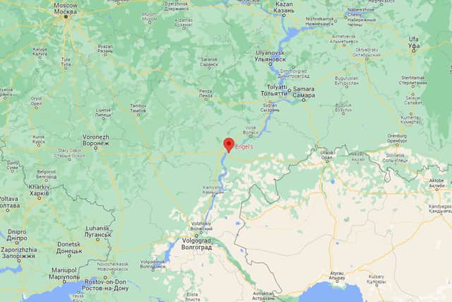 The location of Engels air base in southern Russia (Photo: Google)