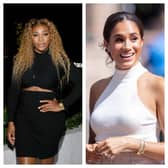 Meghan Markle and Serena Williams have been friends for over a decade. (Serena photo by   Dave Kotinsky/Getty Images for Audemars Piguet). (Meghan photo by Joshua Sammer/Getty Images for Invictus Games Dusseldorf 2023)