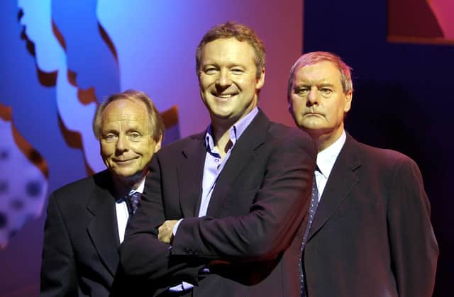 John Bird (left) with Rory Bremner and John Fortune in 2002 (PA)