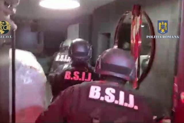 DIICOT released a video of the raid in a statement (Photo: DIICOT)