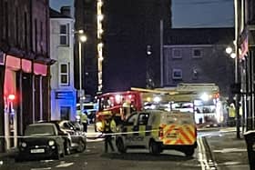  Emergency services at the scene after a fire at the New County Hotel in Perth.