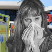 Thousands of people in England are in hospital because of the flu.