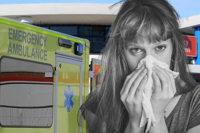 Thousands of people in England are in hospital because of the flu.