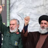 Ali Fadavi, Deputy Chief of the Islamic Revolutionary Guard Corps (C), raises his fists along with other officials during a protest in Tehran in August 2022 in support of Palestinians following a round of fighting between Israel and Islamic Jihad militants in Gaza (Photo: ATTA KENARE/AFP via Getty Images)