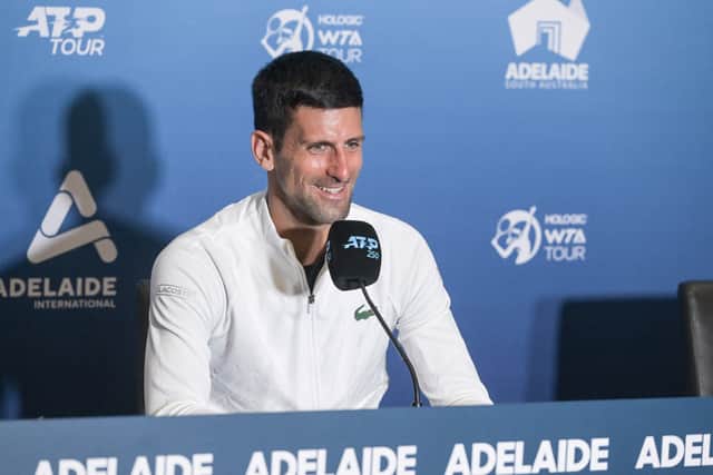 Novak Djokovic attends press conference in Australia ahead of Adelaide International
