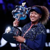 Osaka celebrates her Australian Open win in 2021 