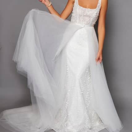 The 'Petal' wedding dress designed by Russell Blackburn of Blackburn Bridal Couture