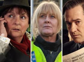 Brenda Blethyn as Vera Stanhope in Vera, Sarah Lancashire as Catherine Cawood in Happy Valley, and Matthew Macfadyen as John Stonehouse MP in Stonehouse (Credit: ITV; BBC One)